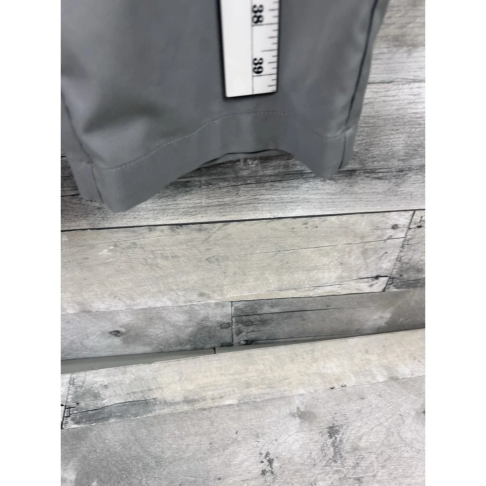 Adidas Mens Grey Flat Front Golf Pants 36x32 Recycled Polyester Performance